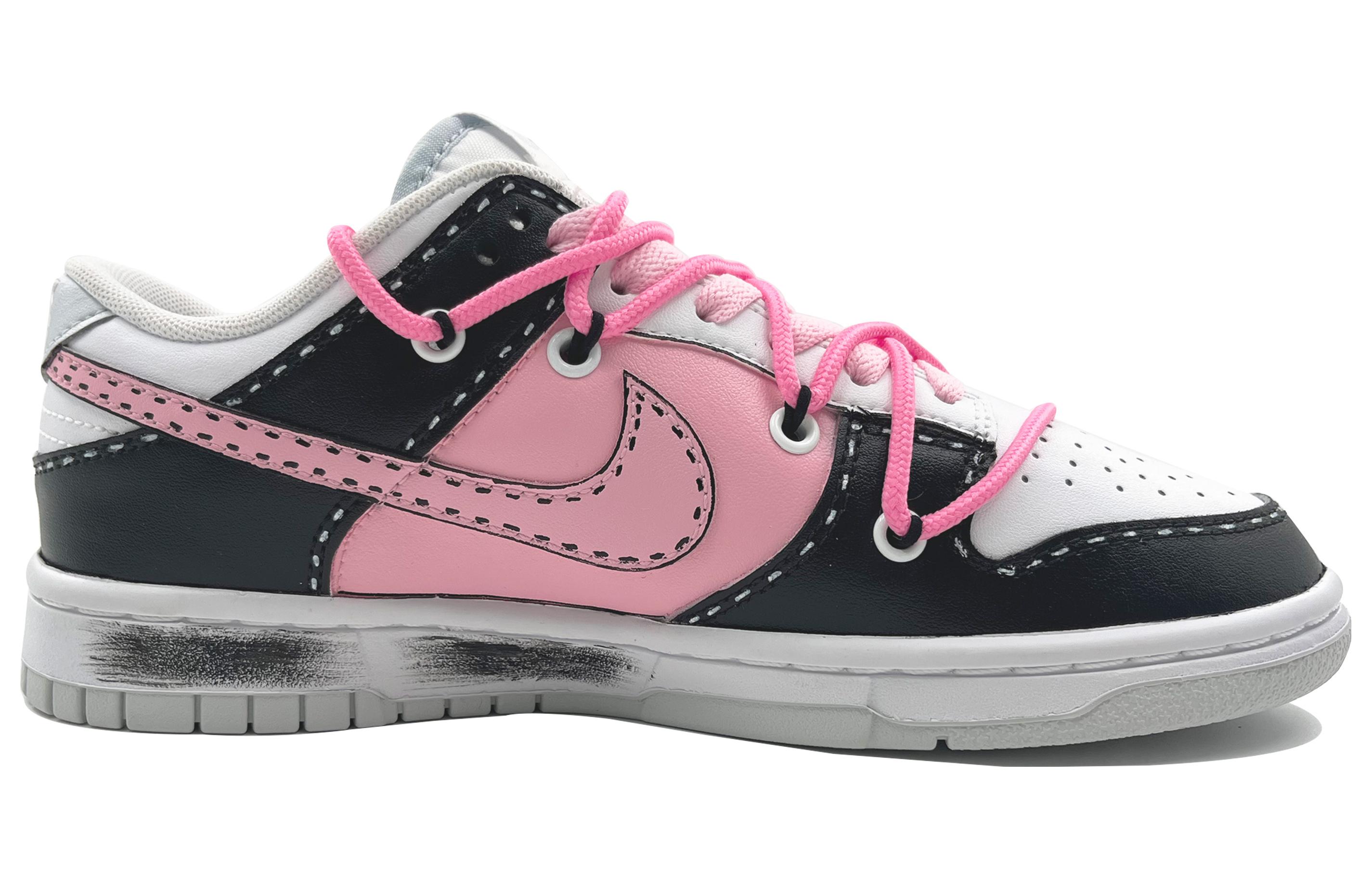 Order [カスタムシューズ] ナイキダンクロー 'フルードラブグラフィティ ブラックホワイトピンク' DV0831-101-453997 DV0831-101-453997