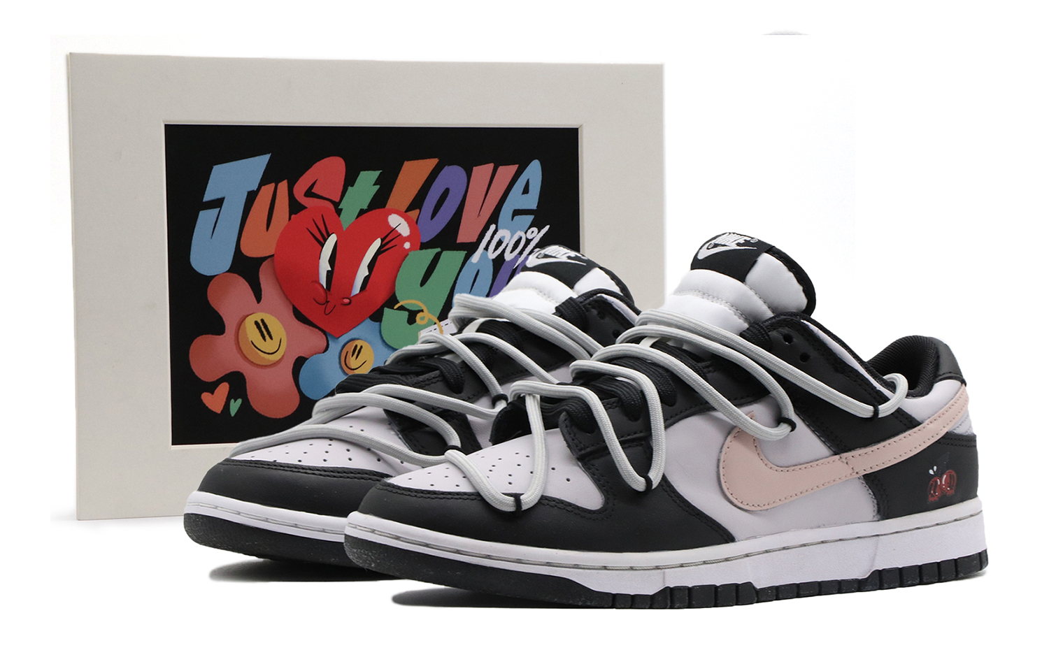 Buy [定制鞋] 耐克Dunk Low 'Forbidden Blackpink' 禁忌黑粉配色 CW1590-100(Team57-女款禁果)