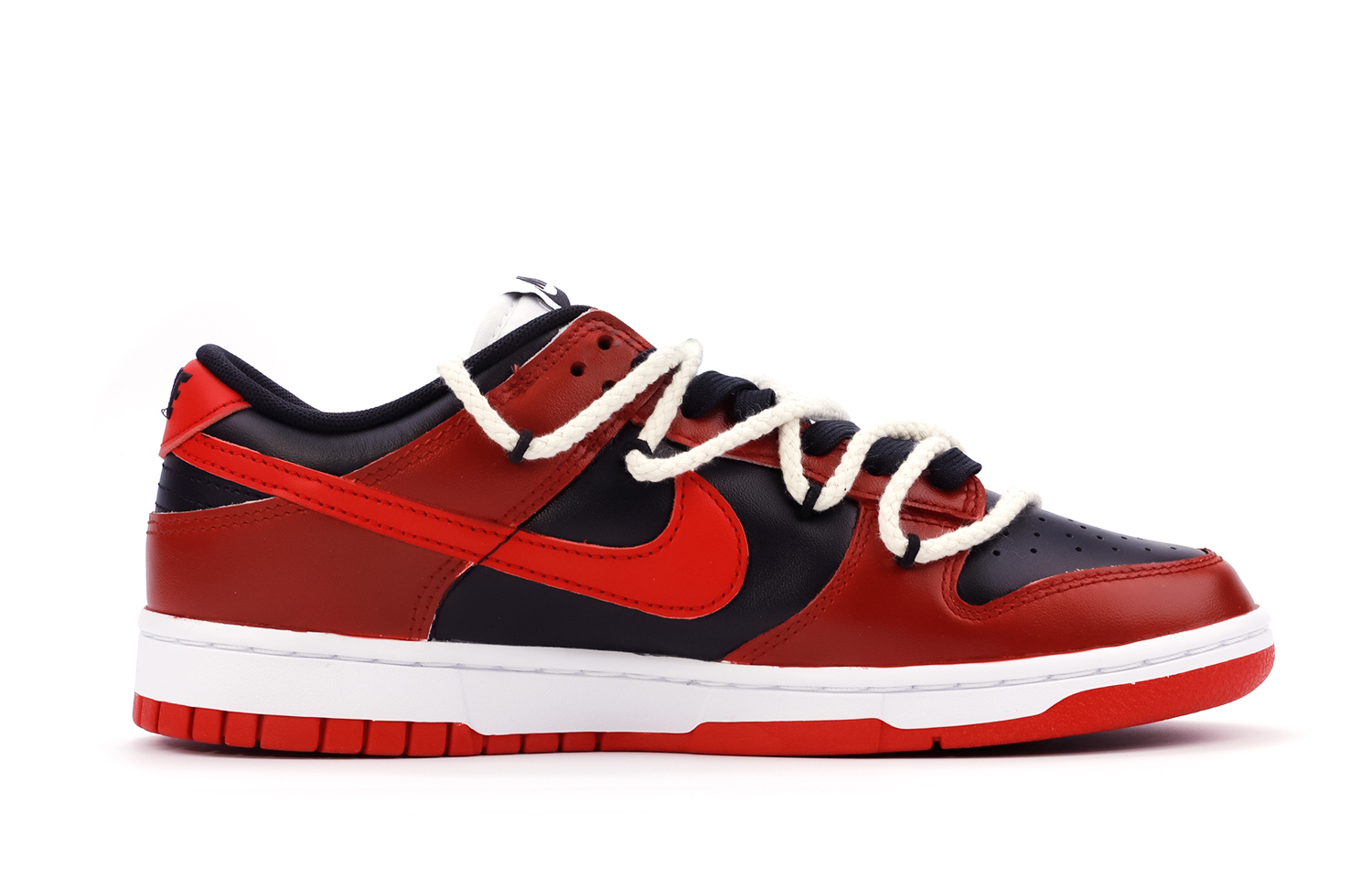 Order 【定製球鞋】Nike Dunk Low 勿食福果 雙鞋帶解構 禁忌 紅黑 潮流 低筒 球鞋 男女同款 黑紅