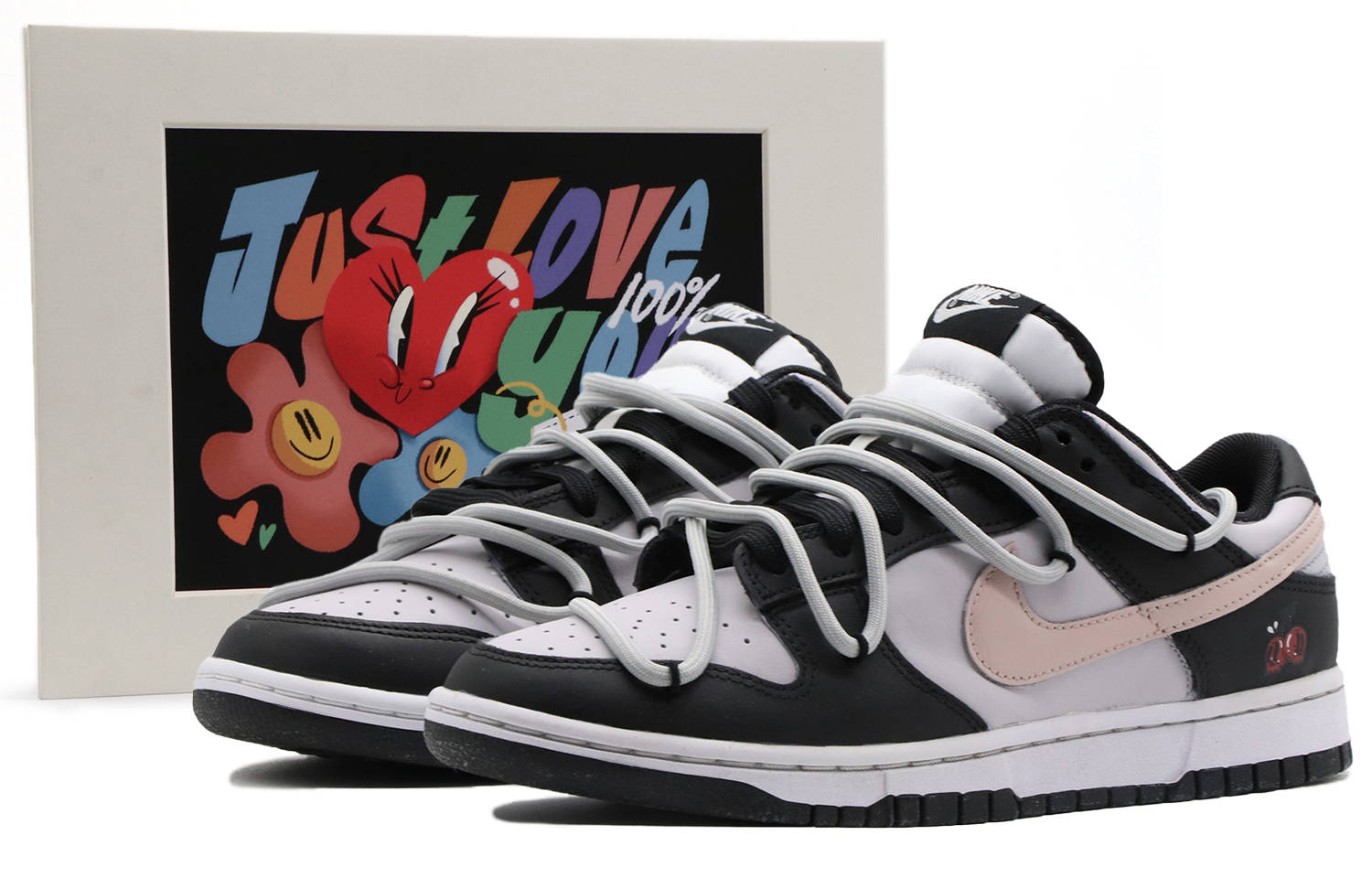 Buy [Sepatu Kustom] Nike Dunk Low 'Forbidden Panda Hitam-Pink' DD1391-100(Team57-男款禁果)