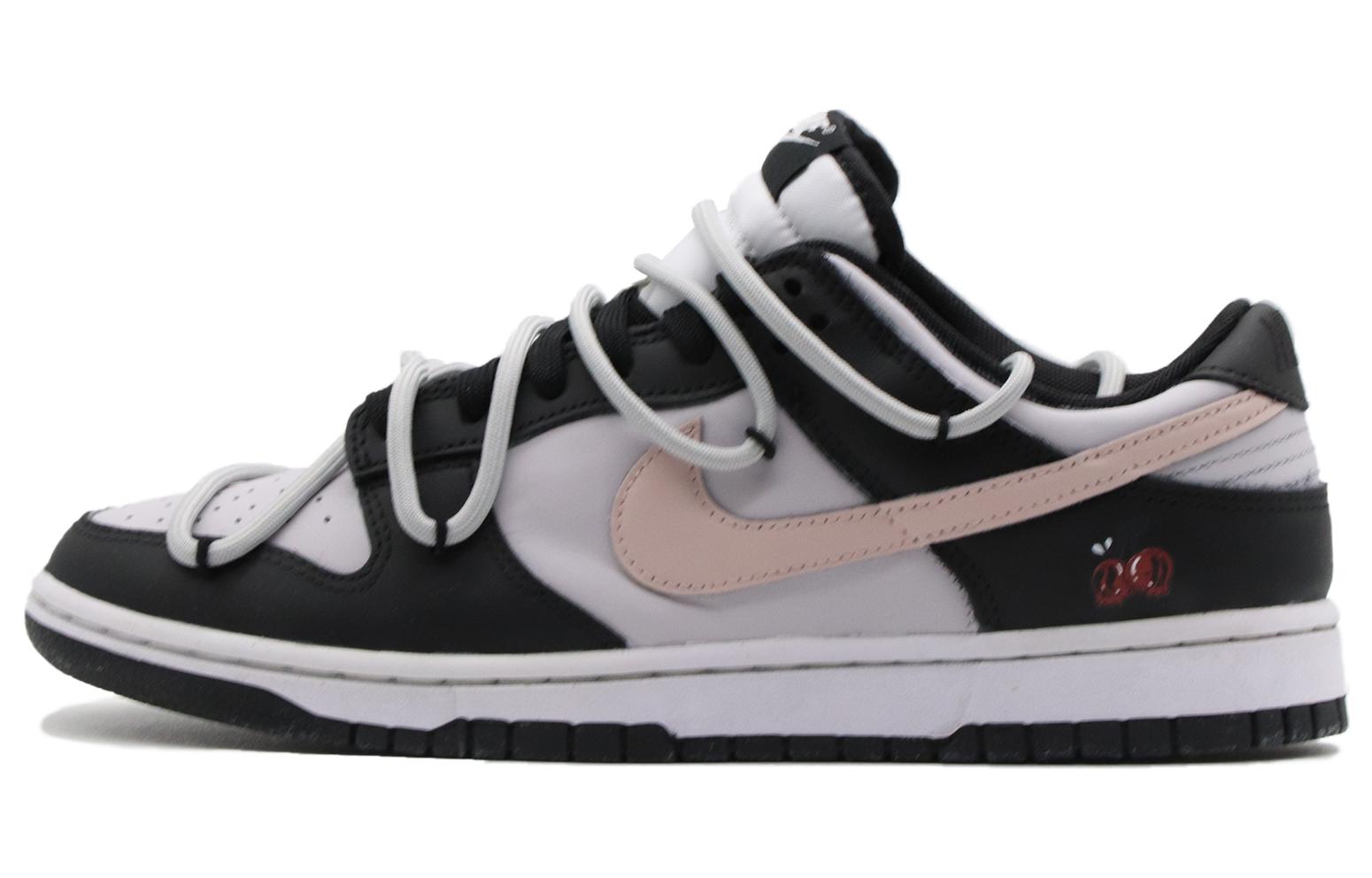 Order [Sepatu Kustom] Nike Dunk Low 'Forbidden Panda Hitam-Pink' DD1391-100(Team57-男款禁果)