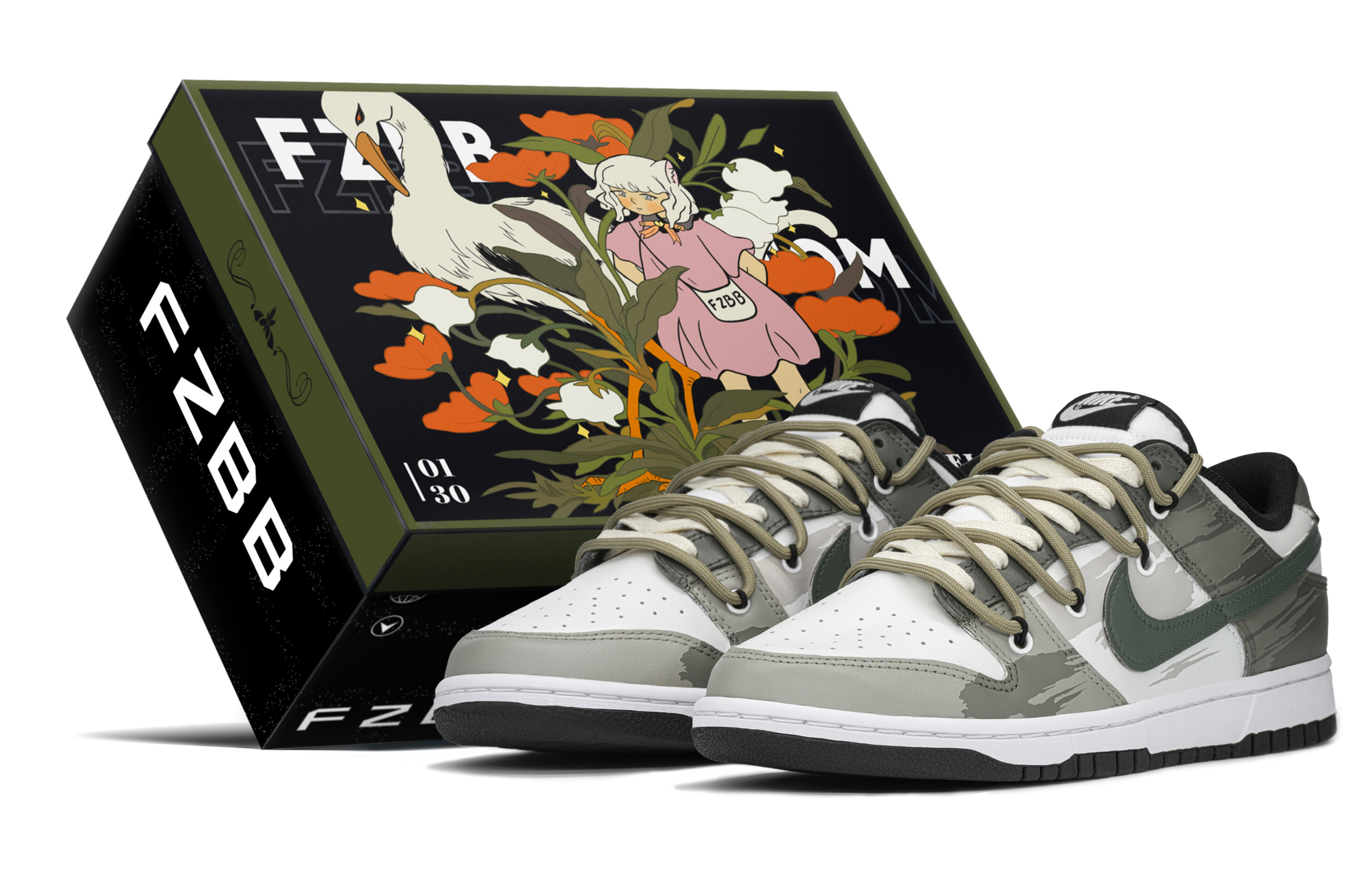 Buy 나이키 덩크 로우 '숲 탐험 그래피티' (50 characters) DD1391-100-466336