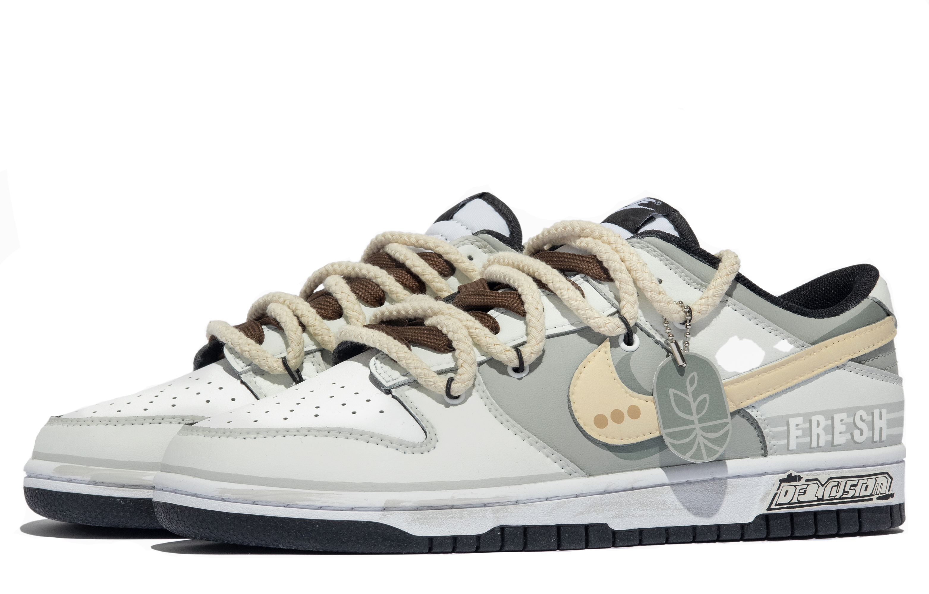 Lookbook ナイキ ダンク LOW "森の葉っぱ" (カスタム) DD1391-100(TeamM-男款万物生长xhzz)