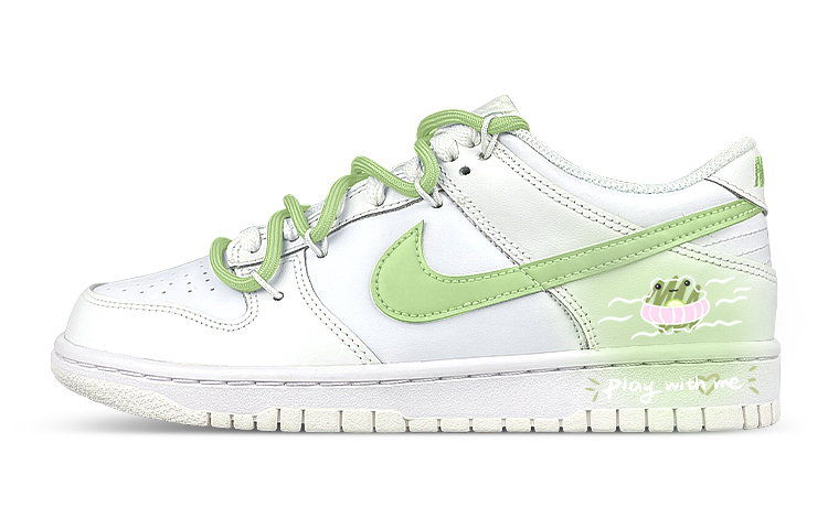 Buy [Zapatillas Personalizadas] Nike Dunk Low 'Frog Degradado Blanco-Verde' DH9765-100(Team47-女款青蛙)
