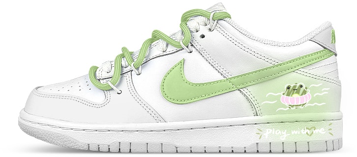 custom-shoes-nike-dunk-low-frog-gradient-white-green-dv-0831-101-team47
