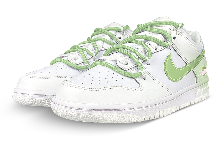 Lookbook [Zapatillas Personalizadas] Nike Dunk Low 'Frog Degradado Blanco-Verde' DH9765-100(Team47-女款青蛙)