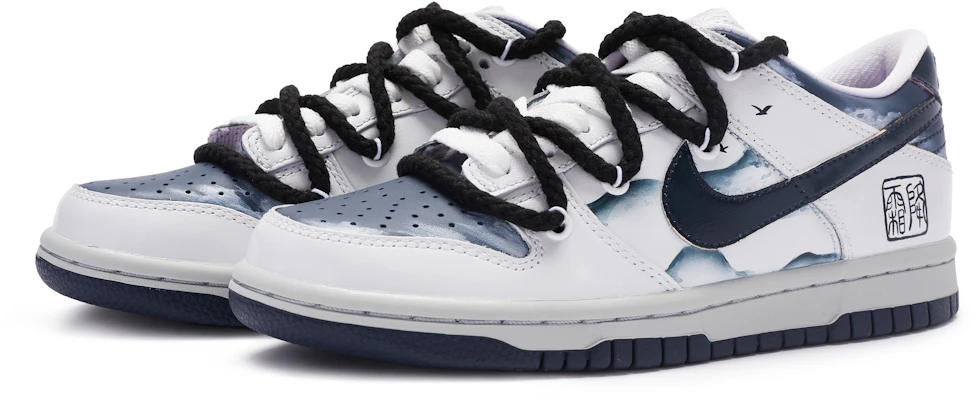 【訂製球鞋】Nike Dunk Low 霜降 節氣系列 手繪噴繪 解構 新中式 低幫 板鞋 GS 黑白 Lookbook 【訂製球鞋】Nike Dunk Low 霜降 節氣系列 手繪噴繪 解構 新中式 低幫 板鞋 GS 黑白