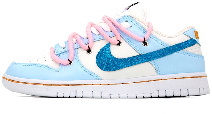 custom-shoes-nike-dunk-low-frozen-princess-blue-pink-white