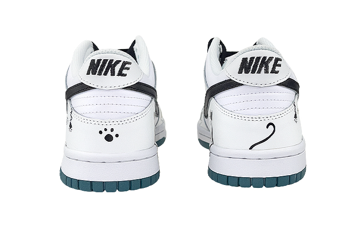 Purchase 【定制球鞋】Nike Dunk Low 趣味貓咪 寵物 貓爪塗鴉 低幫 板鞋 GS 黑白