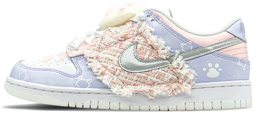 【定制球鞋】 Nike Dunk Low 特殊禮盒 毛球貓爪 小香風縫紉 低幫 板鞋 GS 粉紫 Buy 【定制球鞋】 Nike Dunk Low 特殊禮盒 毛球貓爪 小香風縫紉 低幫 板鞋 GS 粉紫
