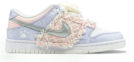【定制球鞋】 Nike Dunk Low 特殊禮盒 毛球貓爪 小香風縫紉 低幫 板鞋 GS 粉紫 Order 【定制球鞋】 Nike Dunk Low 特殊禮盒 毛球貓爪 小香風縫紉 低幫 板鞋 GS 粉紫