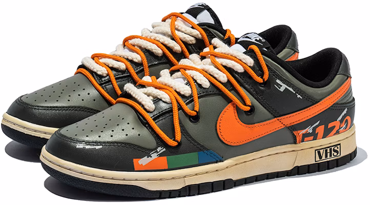 【定製球鞋】 Nike Dunk Low 野鶴製造 未來風主題 機能 解構雙鞋帶 特殊定製款 低幫 板鞋 GS 黑綠 Lookbook 【定製球鞋】 Nike Dunk Low 野鶴製造 未來風主題 機能 解構雙鞋帶 特殊定製款 低幫 板鞋 GS 黑綠