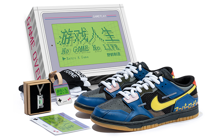 Buy [Kasut Custom] Nike Dunk Low 'Game Key Graffiti Biru Kuning' DB0500-001(TeamB-男款电玩蓝黄A-BOX)