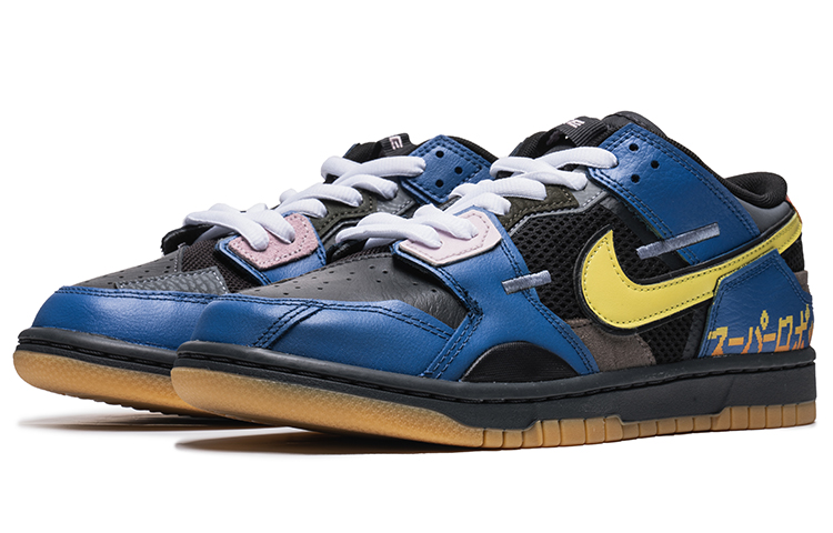 Shop [Kasut Custom] Nike Dunk Low 'Game Key Graffiti Biru Kuning' DB0500-001(TeamB-男款电玩蓝黄A-BOX)