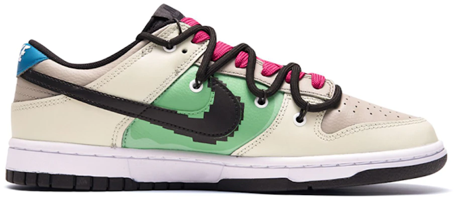 【定制球鞋】Nike Dunk Low 解構鞋帶 GAMEBOY 電玩遊戲機 低幫 板鞋 GS 綠黑米 Order 【定制球鞋】Nike Dunk Low 解構鞋帶 GAMEBOY 電玩遊戲機 低幫 板鞋 GS 綠黑米