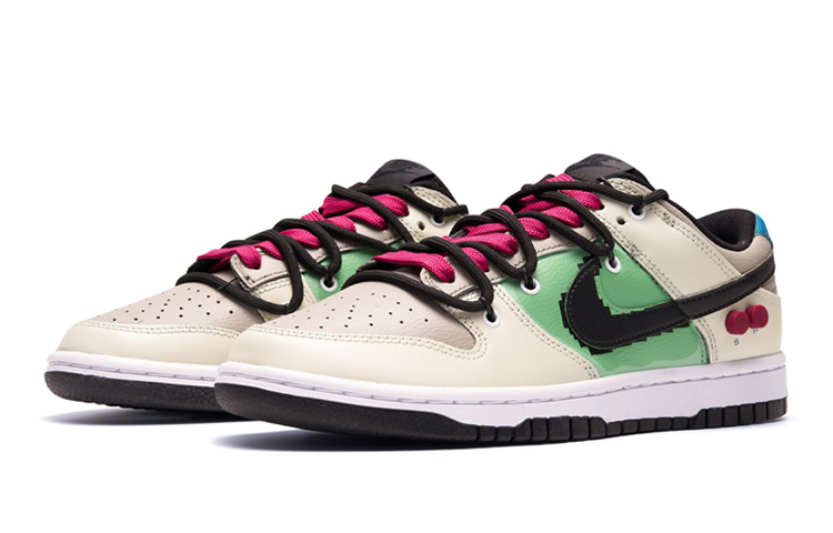 Lookbook [Zapatos Personalizados] Nike Dunk Low 'Gameboy Verde-Negro-Crema' DH9765-002(TeamR-女款游戏机)