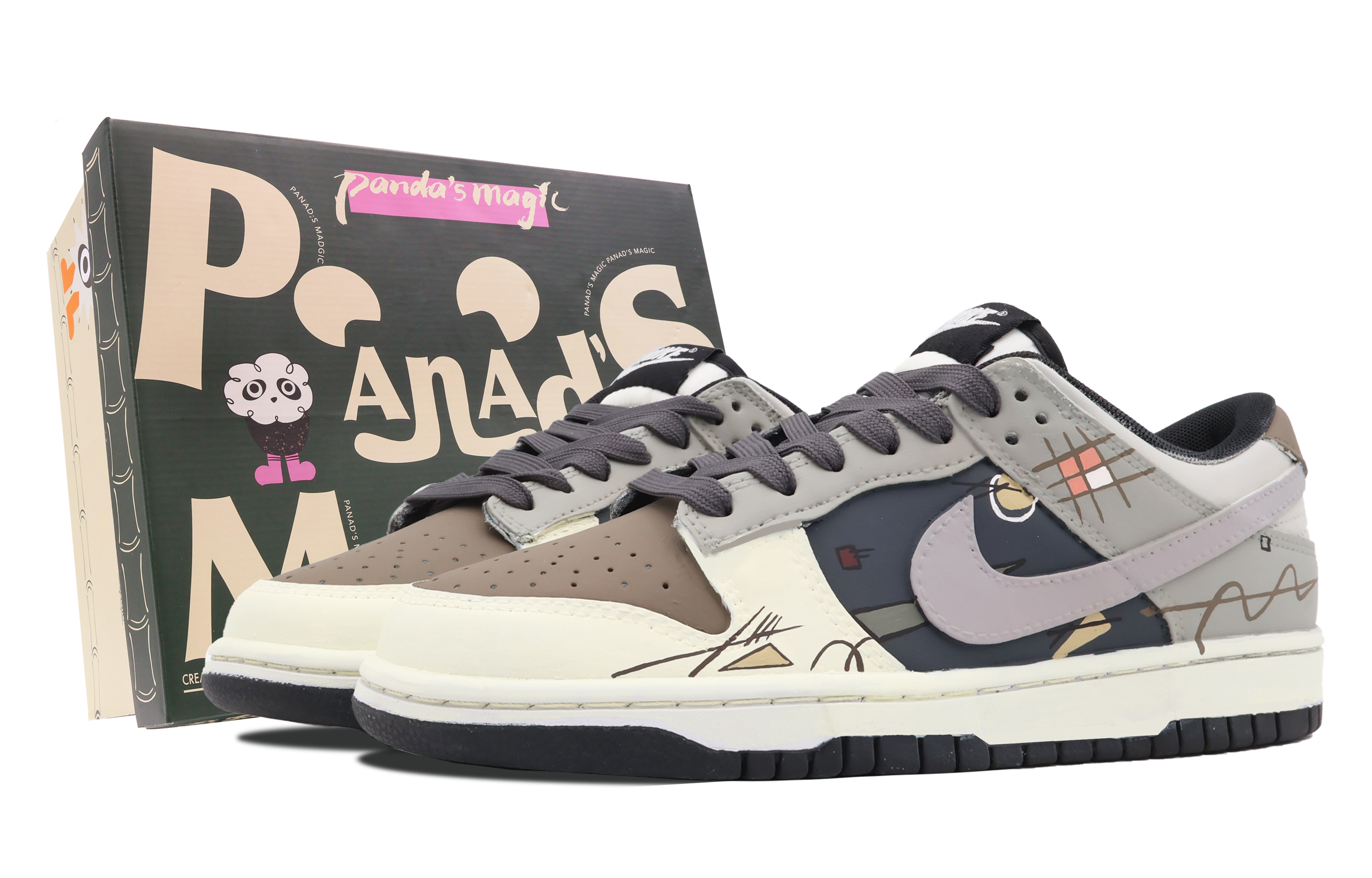 Buy [Kasut Custom] Nike Dunk Low 'Graffiti Corak Pra-Mewah' DD1391-100(Team53-男款几何)