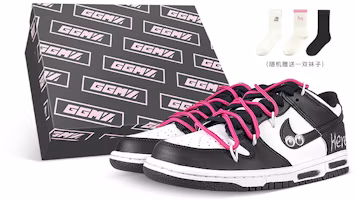 Buy 【訂製球鞋】Nike Dunk Low 禮盒 黑白熊貓 大眼萌仔 黑煤球 解構 防滑 低筒 板鞋 男女款 黑粉