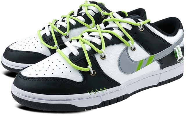 Nike Dunk Low Deconstruidas Negro/Blanco/Verde CW1590-100(Team叁-女款复古黑白绿S-BOX) Lookbook Nike Dunk Low Deconstruidas Negro/Blanco/Verde CW1590-100(Team叁-女款复古黑白绿S-BOX)