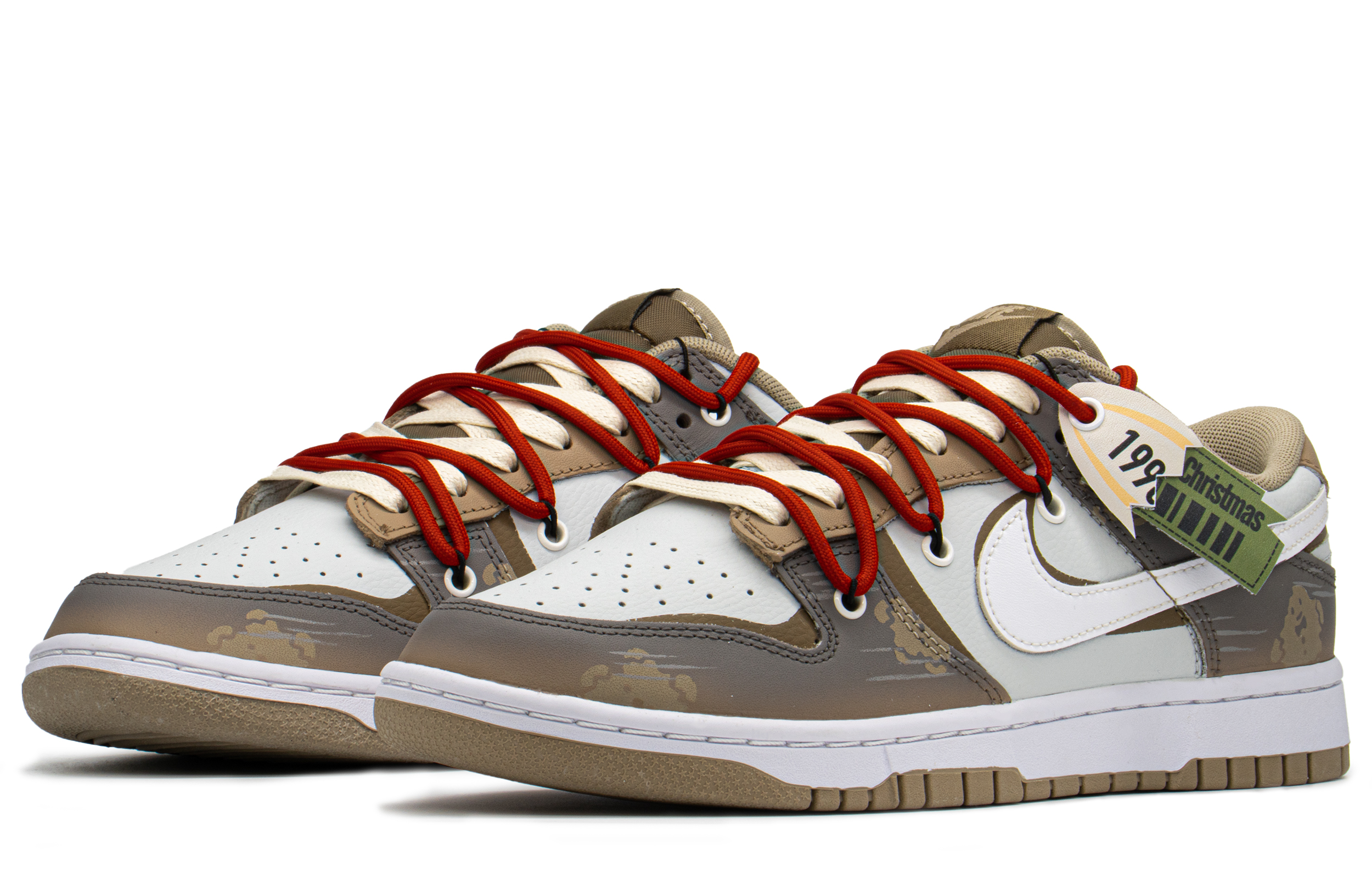 Lookbook 【訂製球鞋】 Nike Dunk Low 聖誕禮遇 薑餅人 解構禮盒 低幫 板鞋 男款 米白棕