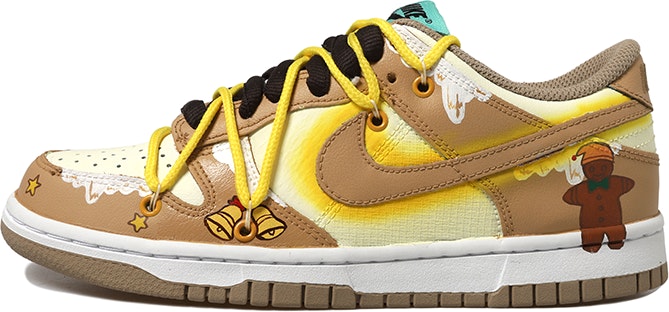 custom-shoes-nike-dunk-low-gingerbread-christmas-deconstructed-brown