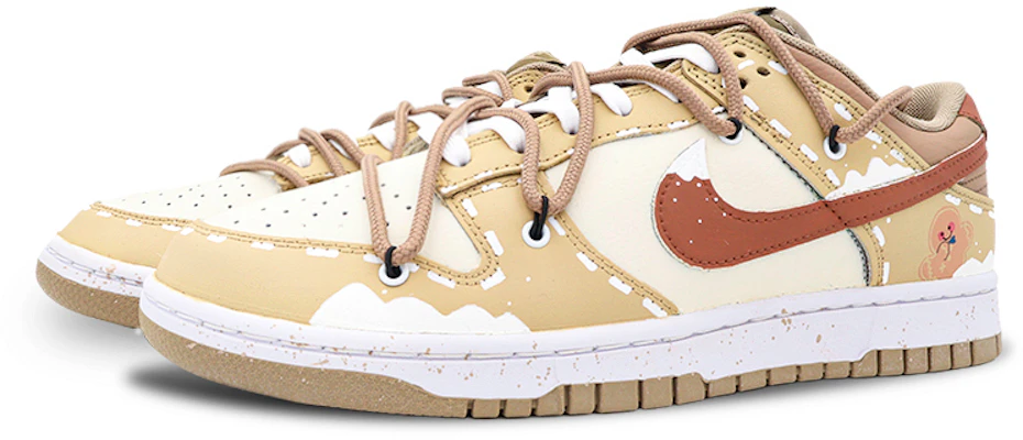 【定制球鞋】 Nike Dunk Low 薑餅人 解構 休閒 情侶 低幫 板鞋 男款 淺棕 Lookbook 【定制球鞋】 Nike Dunk Low 薑餅人 解構 休閒 情侶 低幫 板鞋 男款 淺棕