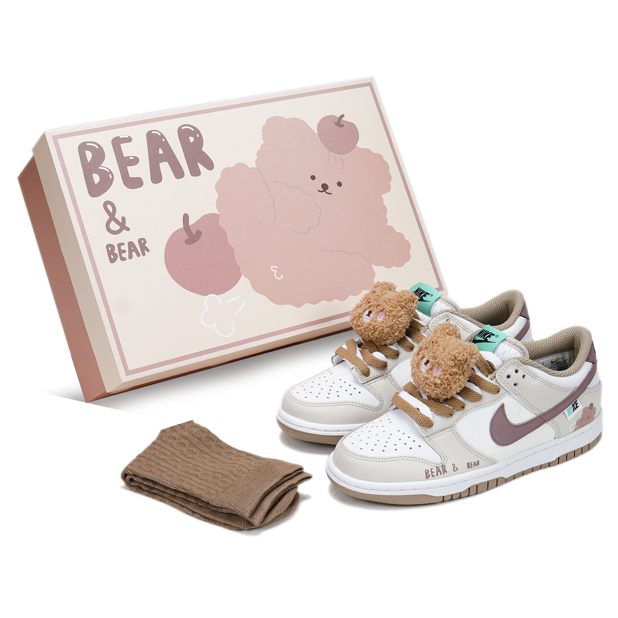 Buy [定制鞋款] Nike Dunk Low "女孩系列小熊" DX6063-131(Teamp-臭屁熊)