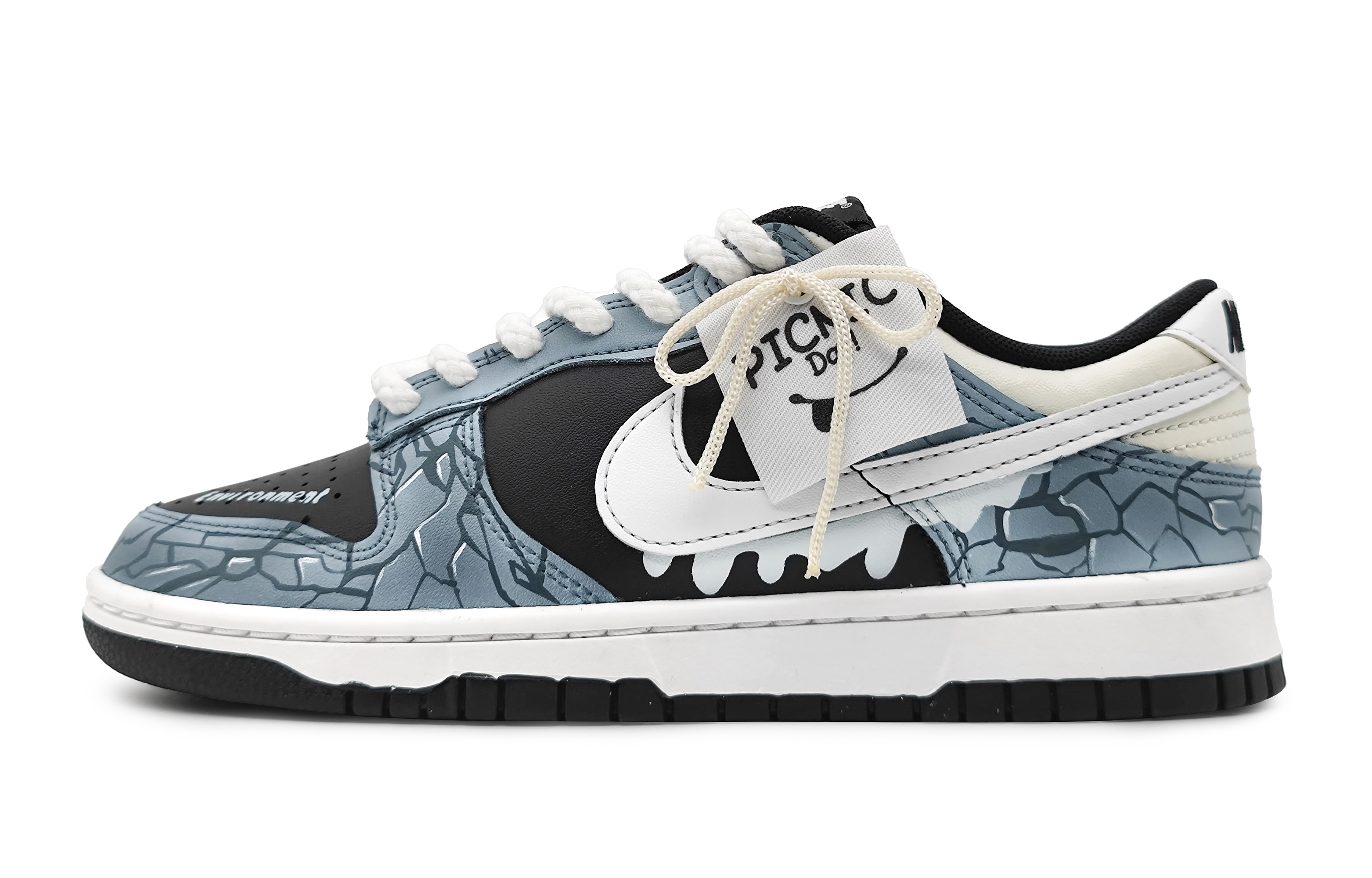 Buy カスタムシューズ ナイキ ダンク ロー「グレイシャル・フィッション 3D」 FD1232-001(Team16-女款冰河世纪川蓝)