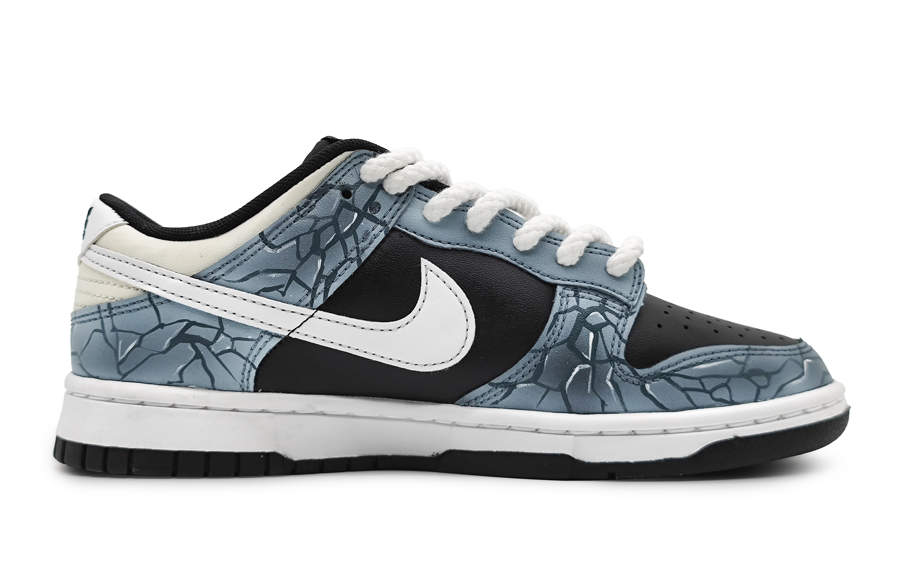 Order カスタムシューズ ナイキ ダンク ロー「グレイシャル・フィッション 3D」 FD1232-001(Team16-女款冰河世纪川蓝)