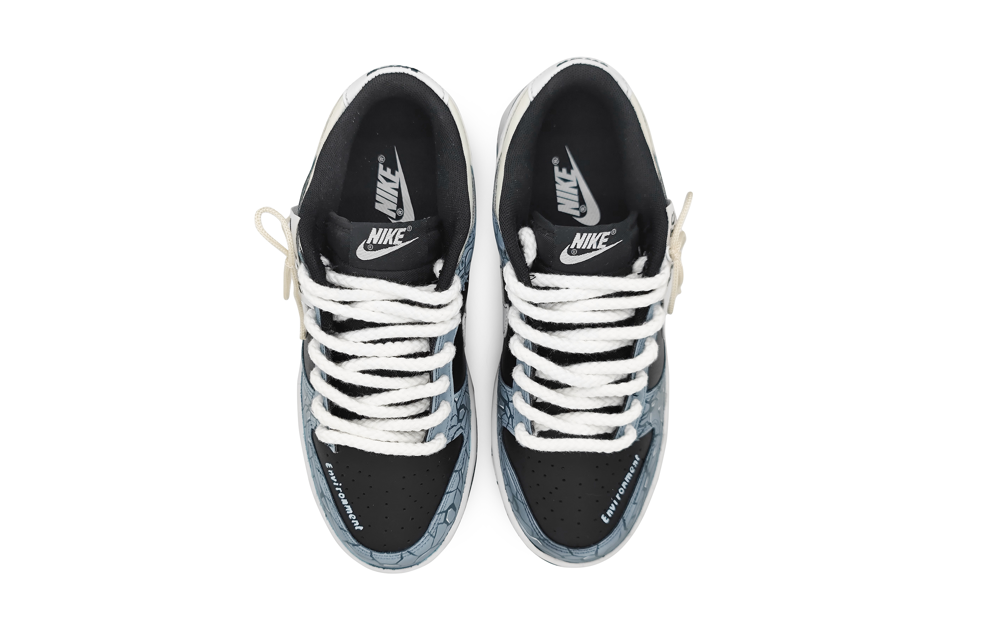 Shop カスタムシューズ ナイキ ダンク ロー「グレイシャル・フィッション 3D」 FD1232-001(Team16-女款冰河世纪川蓝)