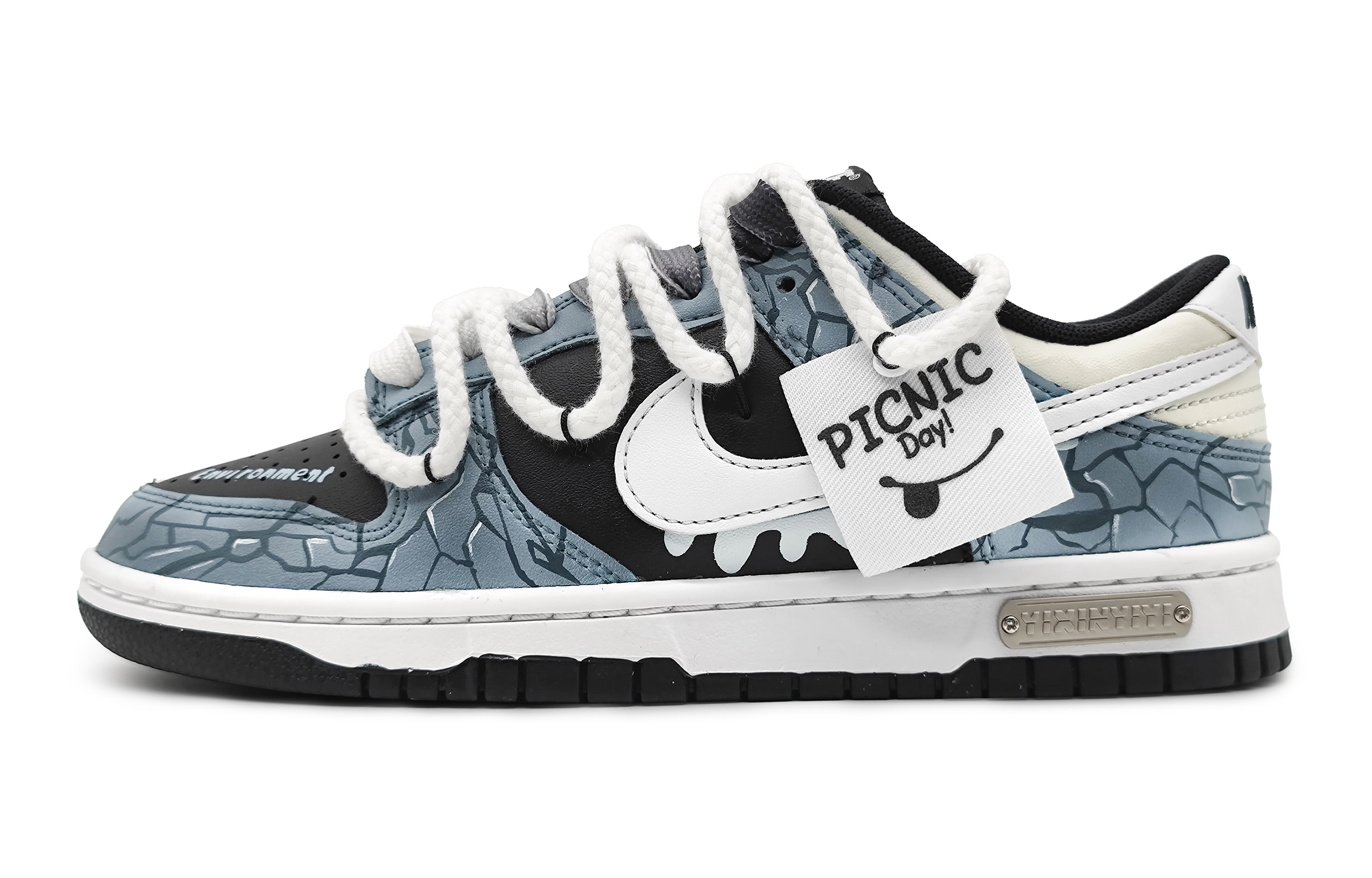 Buy カスタム ダンク ロー "氷河裂溝 3D" (80 characters) FD1232-001(Team16-女款冰河世纪川解构蓝)