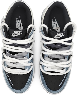 【定製球鞋】Nike Dunk Low 冰河世紀 冰川裂變 3D效果 刺繡標籤 可拆卸 解構雙鞋帶 低幫 板鞋 GS 黑藍 Shop 【定製球鞋】Nike Dunk Low 冰河世紀 冰川裂變 3D效果 刺繡標籤 可拆卸 解構雙鞋帶 低幫 板鞋 GS 黑藍