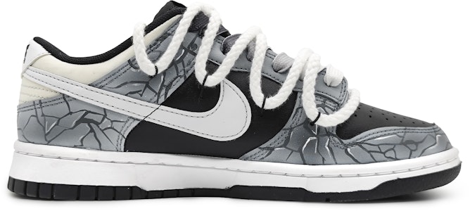 【訂製球鞋】Nike Dunk Low 冰河世紀 冰川裂變 3D效果 刺繡標籤 可拆卸 解構雙鞋帶 低幫 板鞋 男款 黑灰 Order 【訂製球鞋】Nike Dunk Low 冰河世紀 冰川裂變 3D效果 刺繡標籤 可拆卸 解構雙鞋帶 低幫 板鞋 男款 黑灰