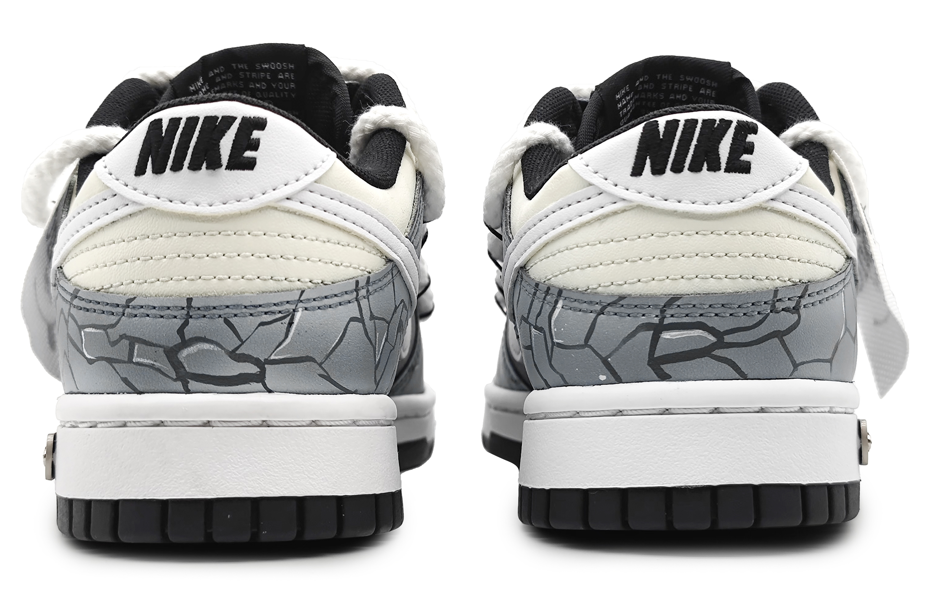 Purchase 【訂製球鞋】Nike Dunk Low 冰河世紀 冰川裂變 3D效果 刺繡標籤 可拆卸 解構雙鞋帶 低幫 板鞋 男款 黑灰