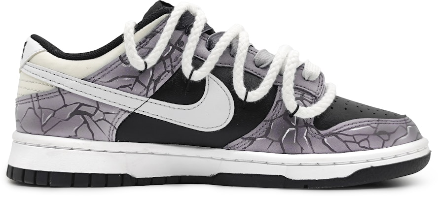 【定制球鞋】 Nike Dunk Low 冰河世紀 冰川裂變 3D效果 刺繡標牌 可拆卸 解構雙鞋帶 低幫 板鞋 男款 黑紫 Order 【定制球鞋】 Nike Dunk Low 冰河世紀 冰川裂變 3D效果 刺繡標牌 可拆卸 解構雙鞋帶 低幫 板鞋 男款 黑紫