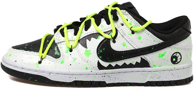 【訂製球鞋】 Nike Dunk Low 解構風 潑墨 夜光 螢光綠 鯊魚 眼睛 低幫 板鞋 男款 黑白綠 Order 【訂製球鞋】 Nike Dunk Low 解構風 潑墨 夜光 螢光綠 鯊魚 眼睛 低幫 板鞋 男款 黑白綠