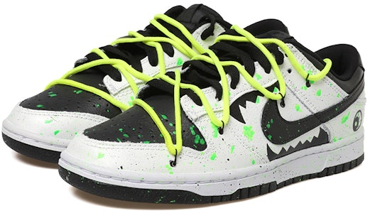【訂製球鞋】 Nike Dunk Low 解構風 潑墨 夜光 螢光綠 鯊魚 眼睛 低幫 板鞋 男款 黑白綠 Shop 【訂製球鞋】 Nike Dunk Low 解構風 潑墨 夜光 螢光綠 鯊魚 眼睛 低幫 板鞋 男款 黑白綠