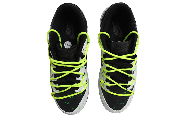 Purchase [Nike Sepatu Custom] Dunk Low 'Glow Splatter Hitam Putih Hijau' DD1391-100(Team拾玖-男款夜光鲨鱼)