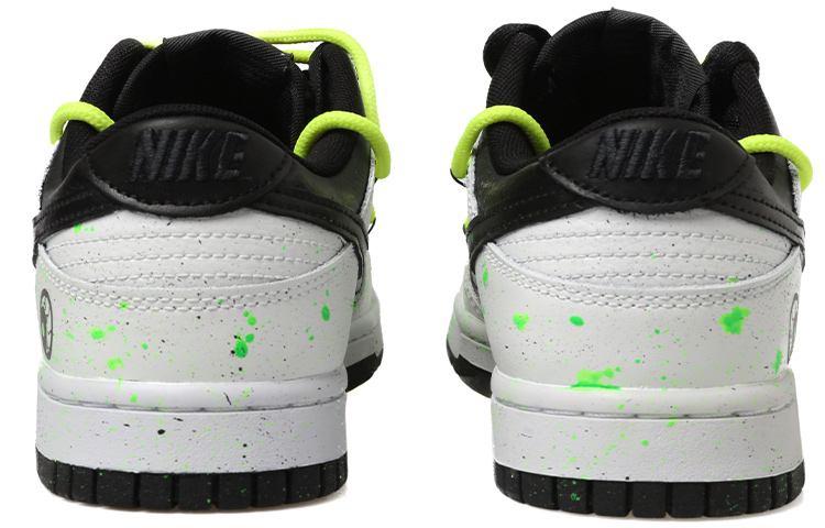 Details for [Nike Sepatu Custom] Dunk Low 'Glow Splatter Hitam Putih Hijau' DD1391-100(Team拾玖-男款夜光鲨鱼)