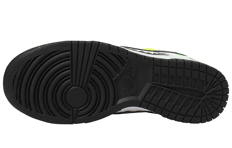 Sizing [Nike Sepatu Custom] Dunk Low 'Glow Splatter Hitam Putih Hijau' DD1391-100(Team拾玖-男款夜光鲨鱼)