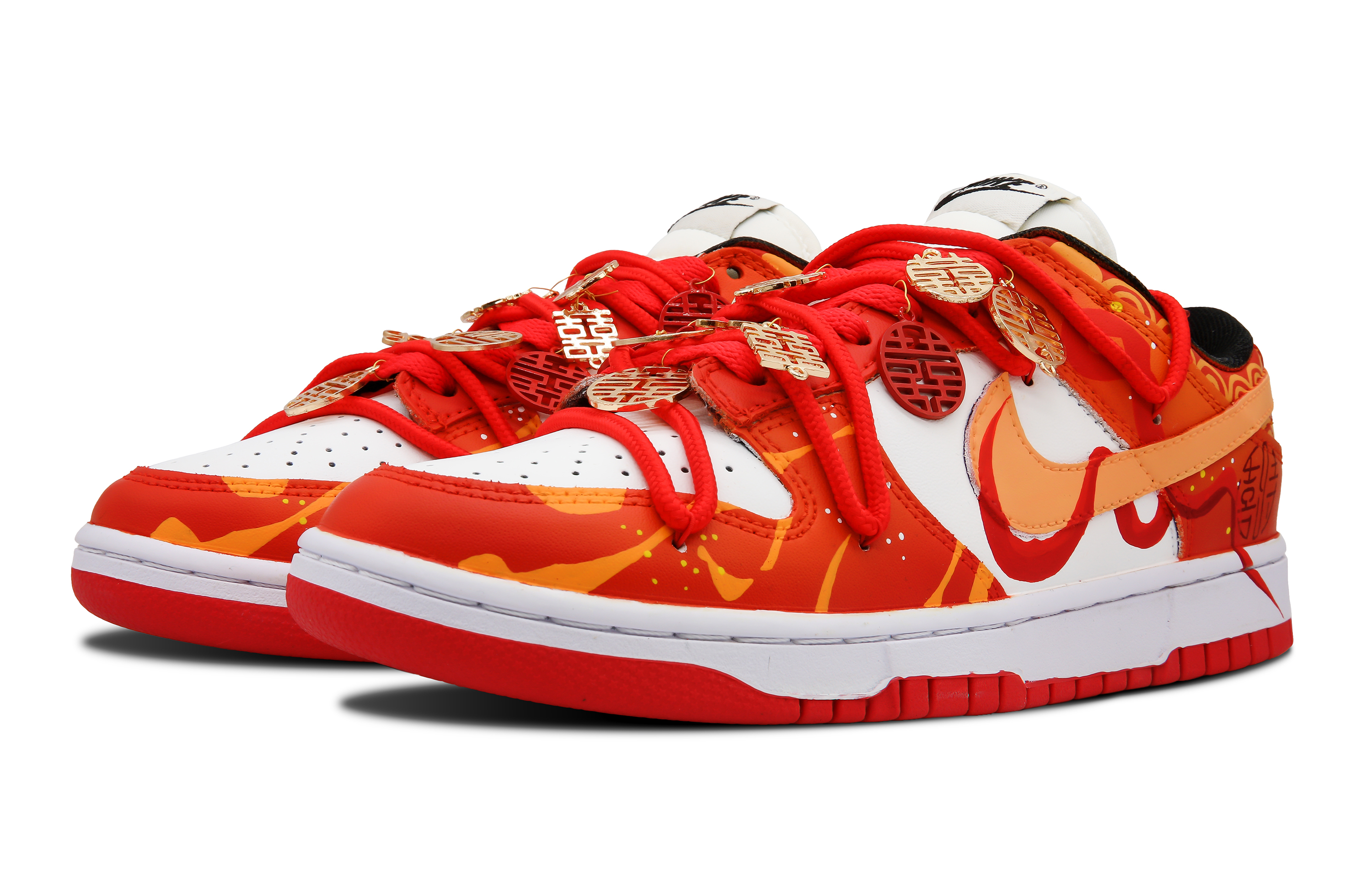 Lookbook [Kasut Custom] Nike Dunk Low 'Good Fate Merah Emas' FD9762-061(Team51-为你而来)