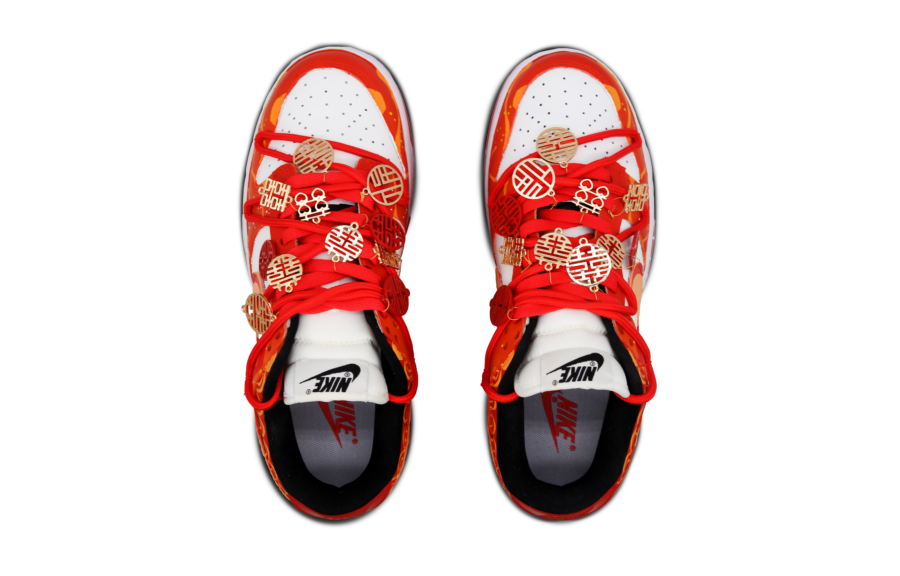 Shop [Kasut Custom] Nike Dunk Low 'Good Fate Merah Emas' FD9762-061(Team51-为你而来)