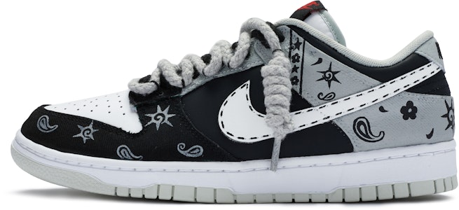 【定制球鞋】Nike Dunk Low 811製造 哥特腰果花 哥特風 街頭 手繪噴繪 低幫 板鞋 男款 黑白灰 Buy 【定制球鞋】Nike Dunk Low 811製造 哥特腰果花 哥特風 街頭 手繪噴繪 低幫 板鞋 男款 黑白灰