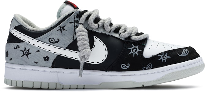 【定制球鞋】Nike Dunk Low 811製造 哥特腰果花 哥特風 街頭 手繪噴繪 低幫 板鞋 男款 黑白灰 Order 【定制球鞋】Nike Dunk Low 811製造 哥特腰果花 哥特風 街頭 手繪噴繪 低幫 板鞋 男款 黑白灰