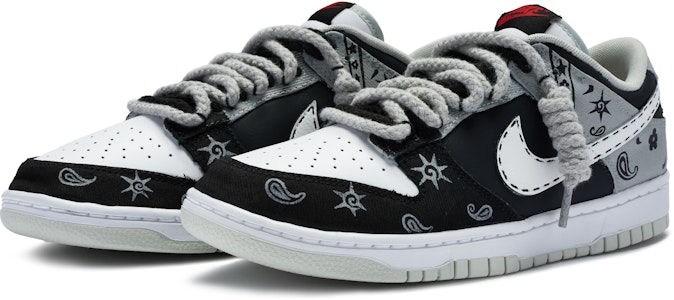 【定制球鞋】Nike Dunk Low 811製造 哥特腰果花 哥特風 街頭 手繪噴繪 低幫 板鞋 男款 黑白灰 Lookbook 【定制球鞋】Nike Dunk Low 811製造 哥特腰果花 哥特風 街頭 手繪噴繪 低幫 板鞋 男款 黑白灰