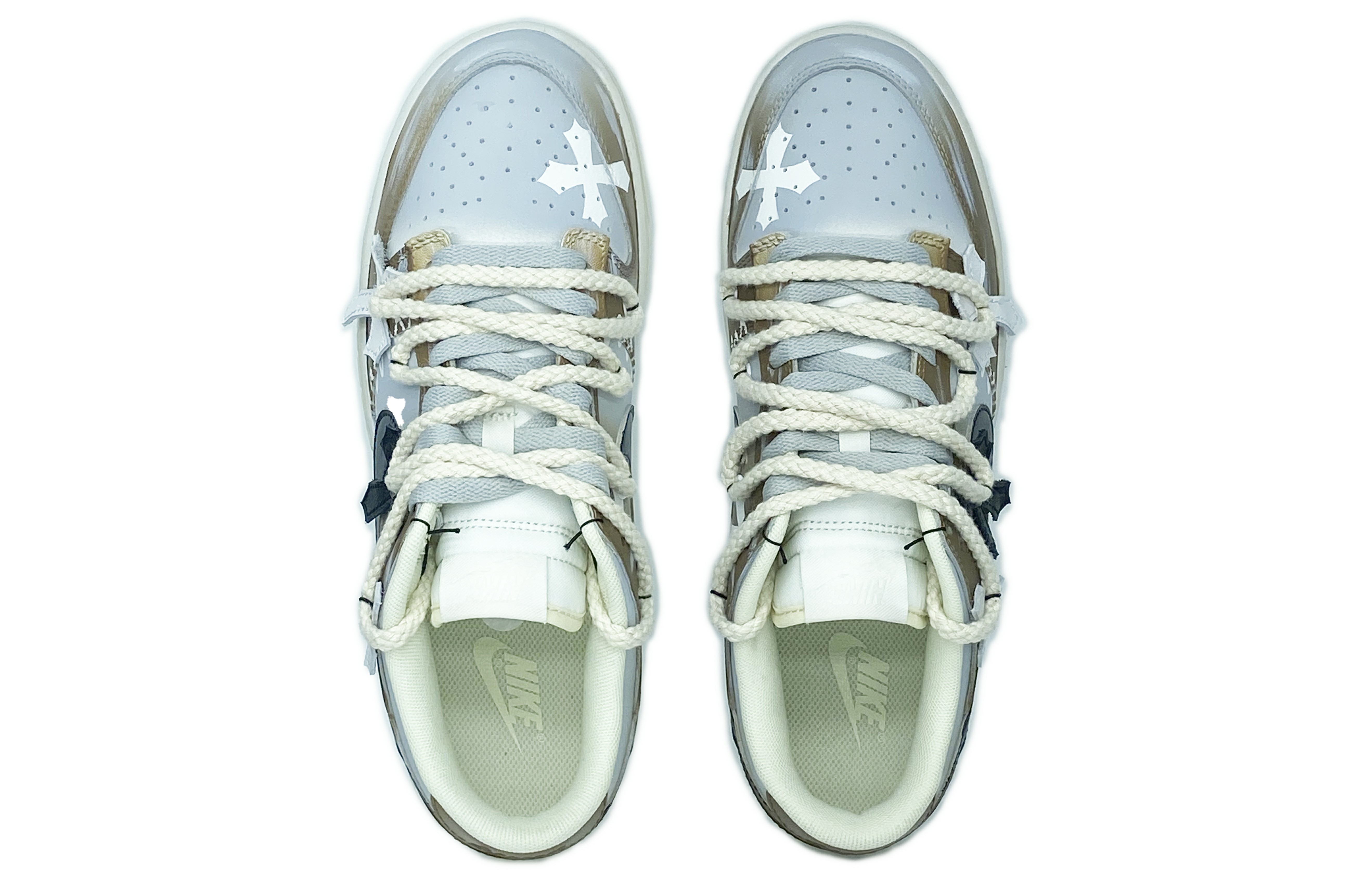 Shop 【定制球鞋】Nike Dunk Low FZBB 出遊限定 禮盒 哥特十字架 貼皮 Vibe風 低幫 板鞋 男款 棕灰