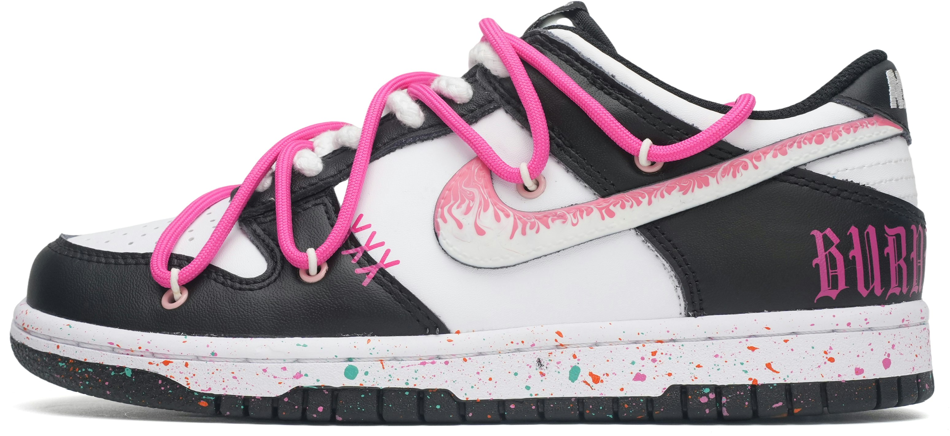 custom-shoes-nike-dunk-low-gothic-heartbeat-splatter-subculture-sweet-cool-love-farewell-flame-cw-1590-100-466243