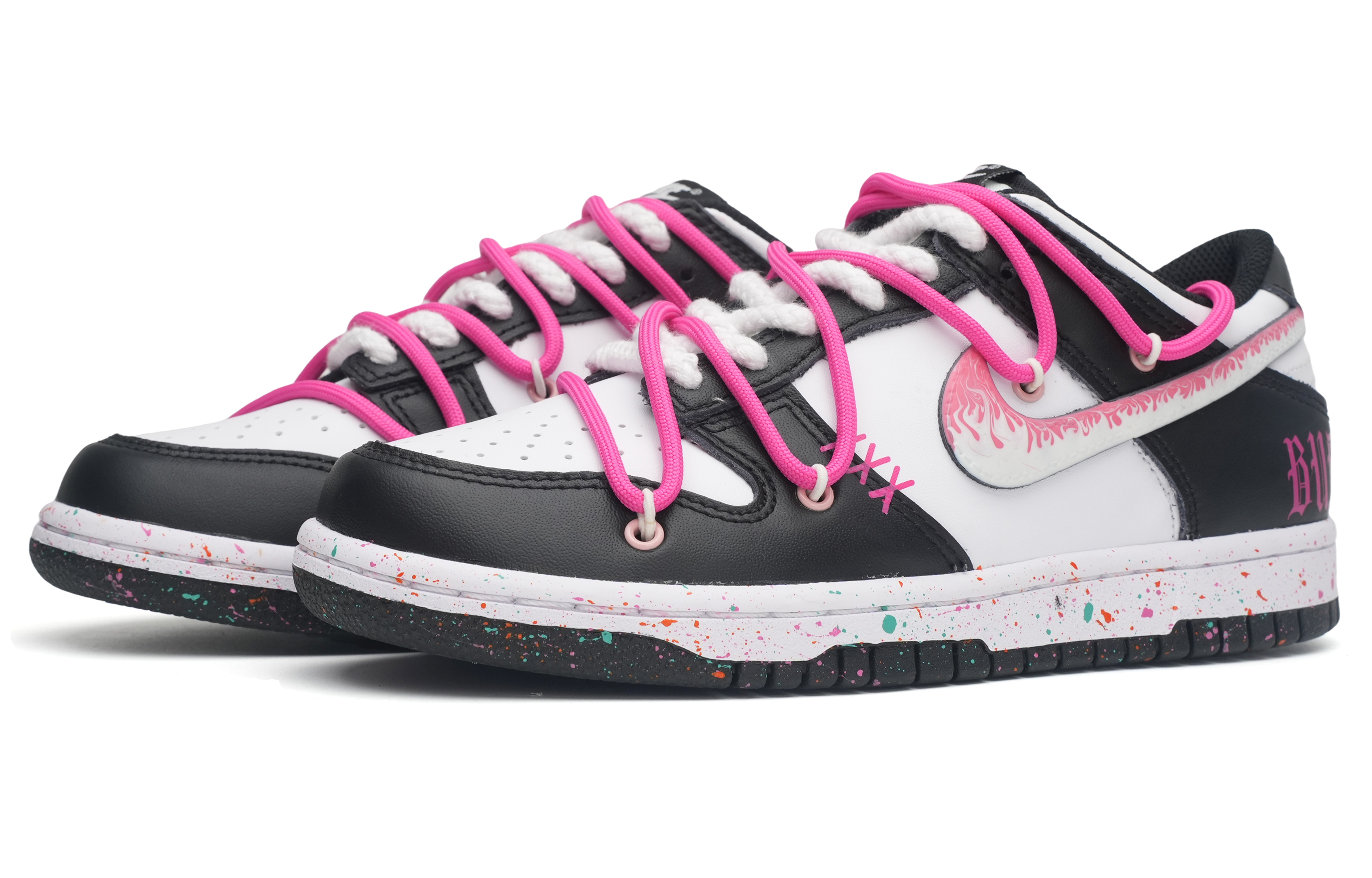 Lookbook [Zapatos Personalizados] Nike Dunk Low 'Latido Gótico Splatter Subcultura' CW1590-100-466243