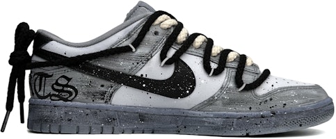 【定製球鞋】Nike Dunk Low 哥德神秘 彩配 復古 釉色潑墨 解構鞋帶 低筒 板鞋 男款 黑灰 Order 【定製球鞋】Nike Dunk Low 哥德神秘 彩配 復古 釉色潑墨 解構鞋帶 低筒 板鞋 男款 黑灰