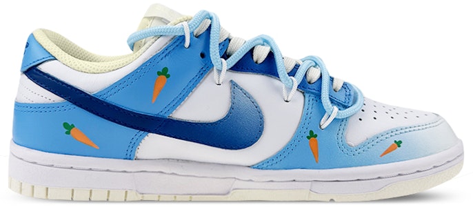 【訂製球鞋】Nike Dunk Low MAY 解構 漸變流淌 兔子 胡蘿蔔 塗鴉 雙鞋帶 低幫 板鞋 男款 白藍 Order 【訂製球鞋】Nike Dunk Low MAY 解構 漸變流淌 兔子 胡蘿蔔 塗鴉 雙鞋帶 低幫 板鞋 男款 白藍